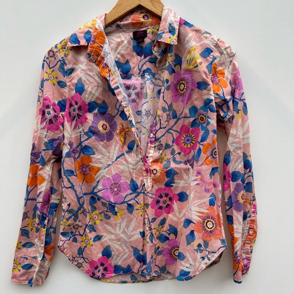 J Crew Pink Liberty Floral Shirt - Picture 1 of 5
